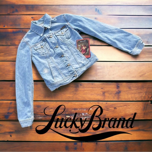 Lucky Brand Distressed Light Wash Denim jacket - Picture 1 of 7